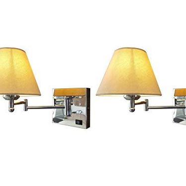 Imagem de Kit 2 Arandelas Articulada Com Cúpula Para Cabeceira De Cama Com Interruptor