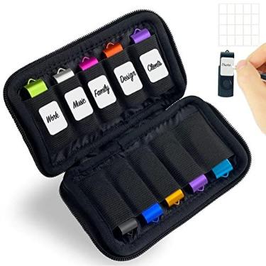 Imagem de Estojo de Armazenamento USB - Organizador de Acessórios Eletrônicos com Suporte para Pen Drive
