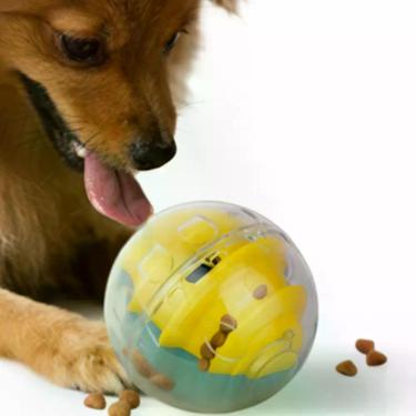 Imagem de Brinquedo Interativo para Pets Leva Pra Malhar su-boli2 Cachorro e Gato Amarelo e Azul 300g