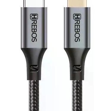 Imagem de Cabo Turbo Hrebos Reforçado Trançado Type-c / Lightning 1m - Preto - H