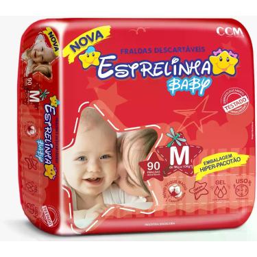 Imagem de Fralda Estrelinha Baby Hiper Tamanho M 1 Pacote Com 90 Unidades