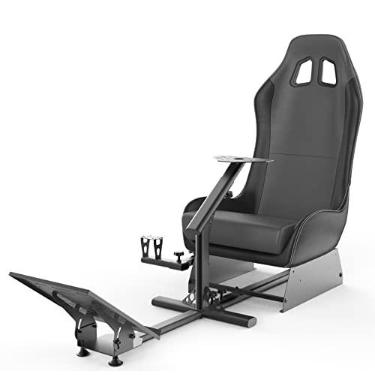 Imagem de cirearoa Sim Racing Cockpit with Seat | Compatible with G29 G920 G923 T248X T248 T300RS TX F458 T500RS| Easy to Install Racing Wheel Stand for PS5, Xbox, PC Gaming (Black/Grey)