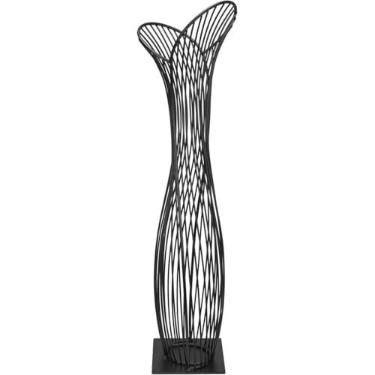 Imagem de VASO ARAMADO DECORATIVO ENFEITE CASA HOME&CO METAL 62x16x16cm PRETO