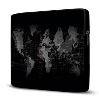 Imagem de Capa Pasta Maleta Notebook 15.6 Polegadas Mapa Mundi, Preto
