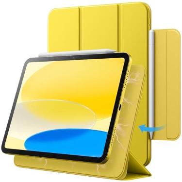 Imagem de JETech Capa Magnética para iPad (A16) 11.ª/10.ª Gen, Amarelo | Para 2025/2022 Modelo, Design Fino Inteligente, Ativação/Repouso Automático, Proteção Leve