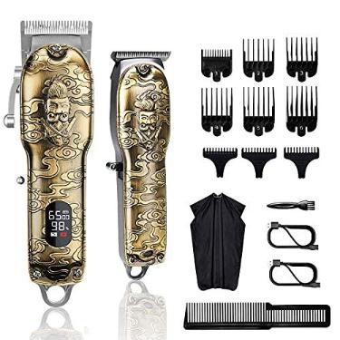 Imagem de Suttik Conjunto Profissional de Cortadores de Cabelo e Aparadores de Barba, Aparador de Barba Sem Fio, Lâmina de Aço Carbono, 5 Peças
