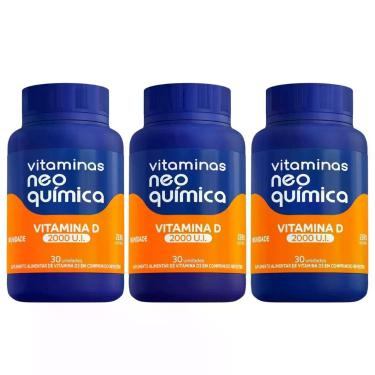 Imagem de Kit 3 Vitamina D3 2000UI 30Comprimidos Revestidos NeoQuímica - NEOQUIM