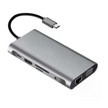 Imagem de Hub 10 Em 1, USB-C, Lan Rj45, Gigabit, 4k