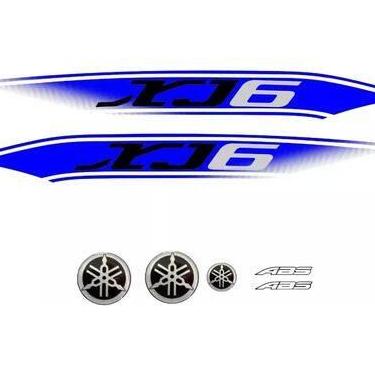 Imagem de Kit Adesivo Emblema Yamaha Xj6 Xj6n 2011 2012 Preta Xj61003 - SPTS
