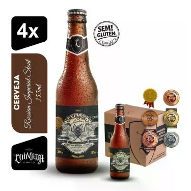 Imagem de Cerveja Dark Side RIS Louvada 355ml Kit 4 Sem Glúten - Cervejaria Louv