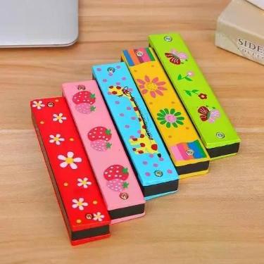 Imagem de Kit c/ 3 Gaita Harmonica de Brinquedo de Madeira com - Dalla Valle