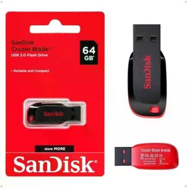 Imagem de Pen Drive ORIGINAL 64GB USB 2.0 Sandisk Cruzer Blade Documentos Foto C