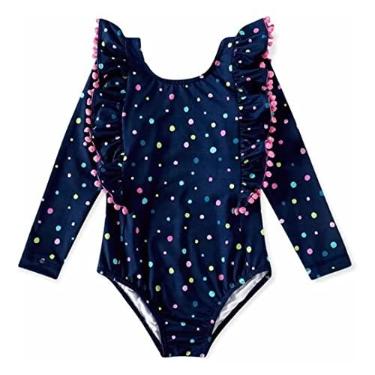 Imagem de Maiô Body Manga Longa Uv50+ Roupa De Praia Infantil Tip Top (2 anos, florido)
