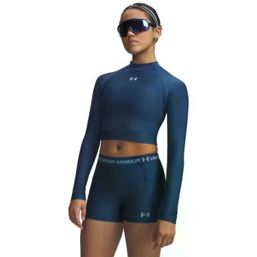 Imagem de Camiseta de Treino Under Armour Heart Gear Crop Mock, Azul, M