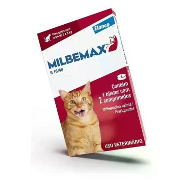 Imagem de Vermífugo Para Gatos Elanco Milbemax 2 Kg À 8 Kg 2 Comp - Congratulati