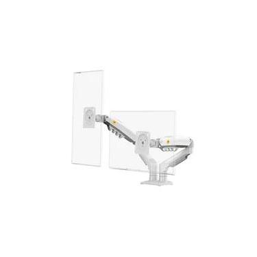 Imagem de Suporte de Mesa Articulado para 2 Monitores de 17" a 27" North Bayou, Ajustes com Pistão a Gás, Branco - F160-XE NB