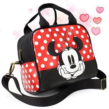 Imagem de Bolsa Termica Marmita Feminina Minnie Mouse Fitness Necessaire Academia Com Alça Transversal Viagem Isolada Sacola Térmica Mickey