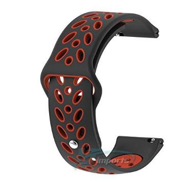 Imagem de Pulseira 20mm Sport V3 para Samsung Galaxy Watch Active 44mm 40mm - Galaxy Watch 3 41mm - Galaxy Watch 42mm - Amazfit GTR 42mm - MARCA LTIMPORTS (Preto/Vermelho)