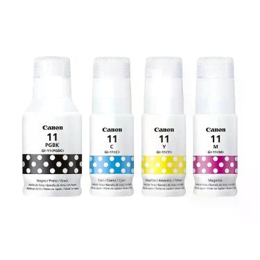 Imagem de Kit 4 Refil Tinta Canon Gi-11 Gi11 G11 4x Cores G2160 G3160 Original