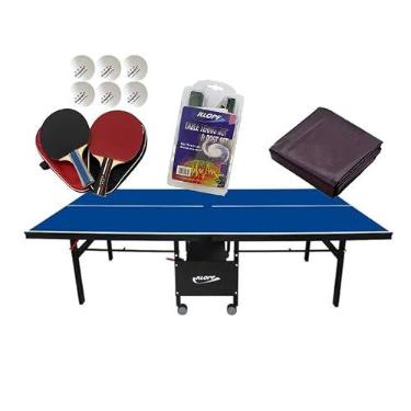 Imagem de MESA PING PONG MDF 18mm 1084 KLOPF + 2 Kits c/Estojo + Rede 5034 + Capa Fechada