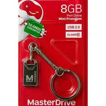 Imagem de Pendrive Master Driver 8gb 2.0 Mini Class 10 Metal Chaveiro Prateado L