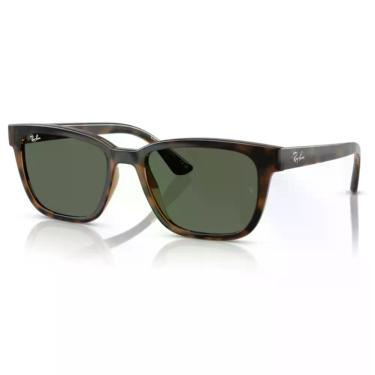 Imagem de Óculos de Sol Ray-ban RB4448L Acetato Retangular Havana e Verde Unissex