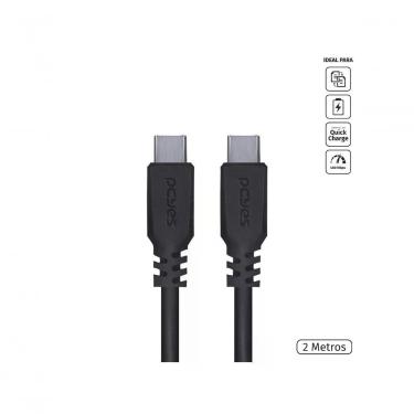 Imagem de Cabo Para Celular Usb Tipo C 2.0 Para Usb Tipo C - Type C 2 Metros Preto - Pucp-02