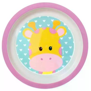 Imagem de Prato Pratinho Refeição Raso Infantil para Bebês Baby Buba Cor:Girafa 