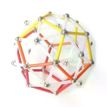 Imagem de Brinquedo Magnético Magstix Geodésica 113 - Kit 130 Peças
