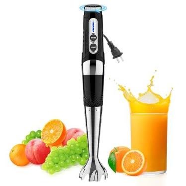 Imagem de binROC Liquidificador De Imersão Portátil, 3 Ângulos Ajustáveis Com 21 Velocidades, Bastão Emulsão Elétrico, Lâmina Aço Inoxidável Para Milkshakes, Purês, Sopas, Comidas Bebês E Smoothies
