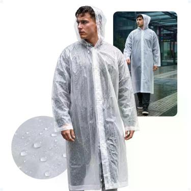 Imagem de Capa De Chuva Reutilizável Resistente Reforçada Transparente - Hxt