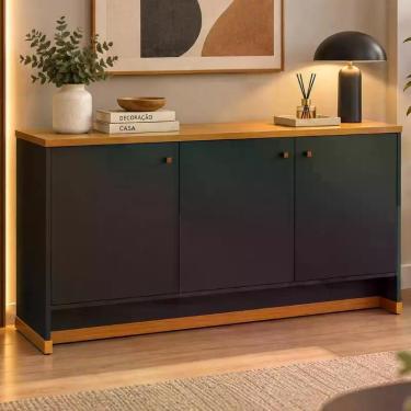 Imagem de Buffet para Sala 3 Portas Aparador Organizador em MDP MDF 135 cm Berli