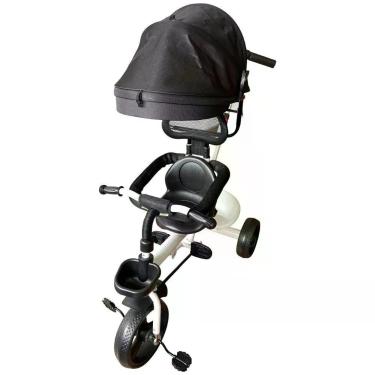 Imagem de Triciclo Infantil Comfort Branco com Empurrador Ajustável e Capota Alumínio