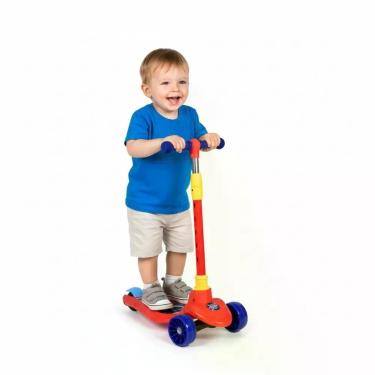 Imagem de Patinete Infantil Com Assento 2 Em 1 Azul E Vermelho