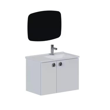 Imagem de Armário Banheiro Aço 60cm Tarumã Branco Com Lavatório Branco - P103464 - Cozimax