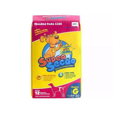 Imagem de Fralda Descartável para Cachorro Fêmea G - Petix Super Secão 12 Unidad