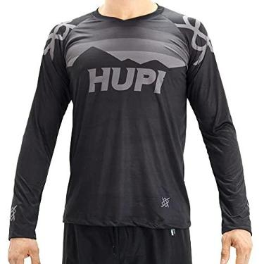 Imagem de Camisa de Ciclismo Hupi Shadow All Black Manga Longa Modelagem Confortável Preto, Cor: Preto, Tamanho: P