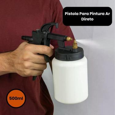 Imagem de Pistola de Pintura Ar Direto 500ml com Controle de Fluxo e Bico de Precisão Startools