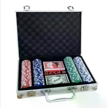 Imagem de Maleta Poker 200 Fichas Alumínio Kit Completo Jogo Oficial
