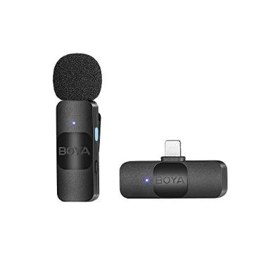 Imagem de Microfone de lapela sem fio BOYA by-V1 para iPhone iPad, microfone Lightning certificado pela MFI para gravação de podcast de vídeo
