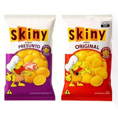 Imagem de Kit 80 Salgadinhos Skiny Presunto e Natural de Milho de 35g