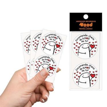 Imagem de 50 Etiquetas Adesivas  Encomenda Cheia De Amor  Flork  Adesivos Recebi