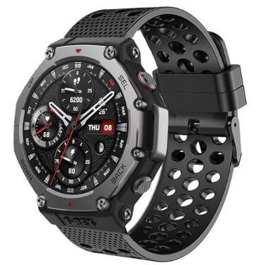 Imagem de Compatível com pulseiras Amazfit T-Rex 3, Lamshaw de liberação rápida de 22 mm, pulseira esportiva de silicone de 20 mm compatível com Amazfit T-Rex 3 de 48 mm, Balance, Cheetah Pro, Cheetah Round