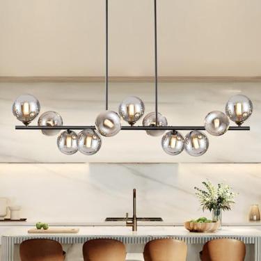 Imagem de Lustres lineares para sala de jantar Sputnik Lustre de globo linear moderno