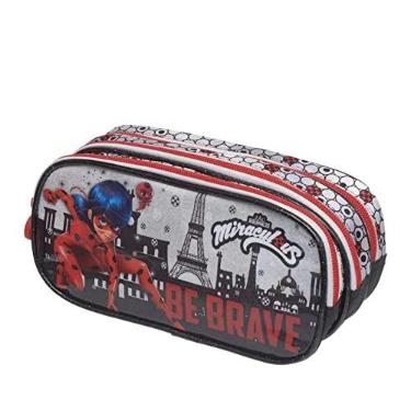 Imagem de Estojo Escolar Triplo Miraculous Be Brave Cinza Pacific