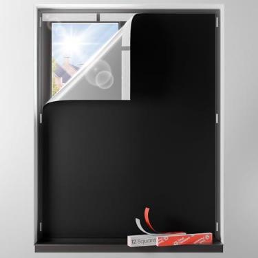 Imagem de Sumobaby Cortinas blackout para quarto, portátil, 175 x 172 cm, persianas blackout sem broca com fitas de gancho e laço atualizadas, capa de janela 100% preta, persianas com isolamento térmico para