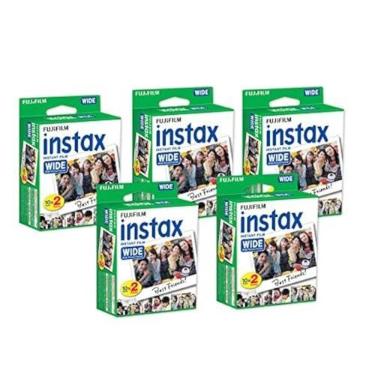 Imagem de Fujifilm Instax Wide Film for Fuji Instant Film Camera, pacote com 5 duplas de películas Instax (total de 100 folhas)