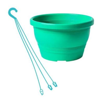Imagem de Vaso Plástico Cuia Modelo 18 Veneza 1,2 Litros Com Hastes Colorido Para Jardim Vertical, Decoração Jardim Suspenso (Verde Agua, 50 Unidades)