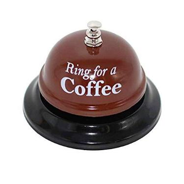 Imagem de KiaoTime Anel de sino para mesa de cozinha, bancada de cozinha, atendimento superior, para mesa de café, anel de sino para serviço de chamada, sino, palco, galinhas, festa, casamento, acessório, Ring for a Coffee