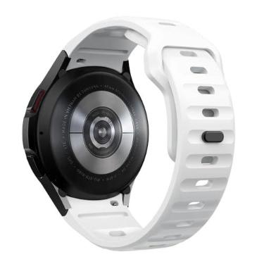 Imagem de 123Smart – Pulseira de Silicone Mariner Compativel Com Galaxy Watch 4 5 6 40mm 42mm 43mm 44mm 45mm 46mm 47mm – Material Duravel, Fecho confortavel e Instalação Facil – Cor Branco